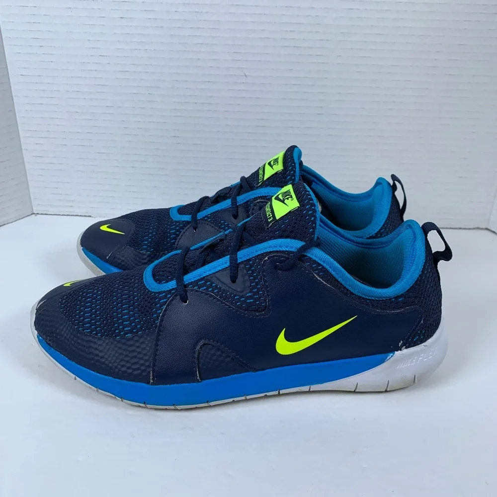 Nike Unisex Kids Flex Contact 3 Running Shoes Blue AR4151-403 Lace Up 7Y (S168)